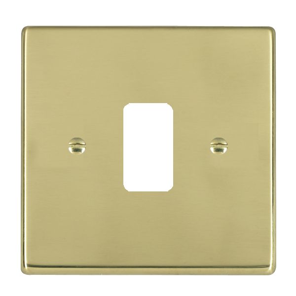 Hartland Grid-IT Polished Brass 1 Gang Grid Fix Aperture Plate with Grid