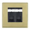 Hartland CFX Polished Brass 2 gang RJ12 Outlet - Unshielded Black