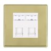 Hartland CFX Polished Brass 2 gang RJ12 Outlet - Unshielded White