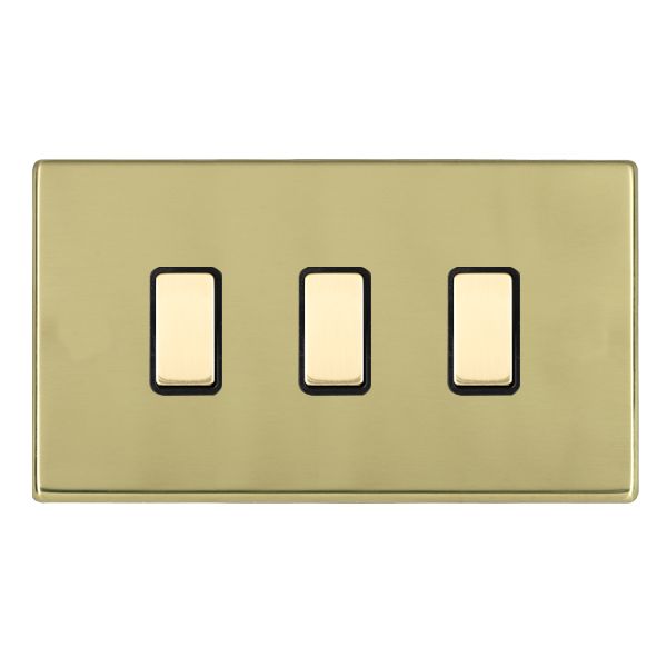 Hartland CFX Polished Brass 3 gang Multi-Way Touch Slave Controller Polished Brass/Black