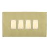 Hartland CFX Polished Brass 4x250W/210VA Resistive/Inductive Trailing Edge Touch Master Multi-Way Dimmers Polished Brass/White