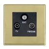 Hartland CFX Polished Brass Non-Isolated TV+FM+SAT Triplexer 1in/3out (DAB Compatible) Black