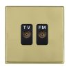 Hartland CFX Polished Brass Isolated TV/FM Diplexer 1in/2out Black