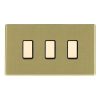 Hartland CFX Satin Brass 3 gang Multi-Way Touch Slave Controller Satin Brass/Black