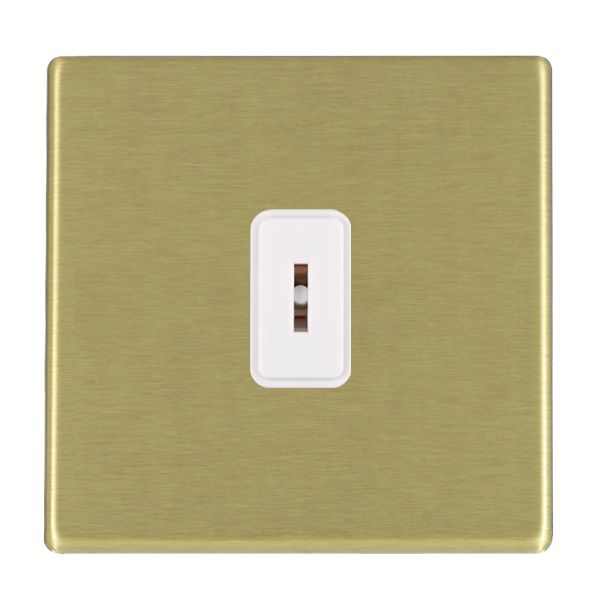 Hartland CFX Satin Brass 1 gang 20AX 2 Way Key Switch White