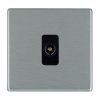 Hartland CFX Satin Steel Effect 1 gang Isolated TV 1in/1out Black