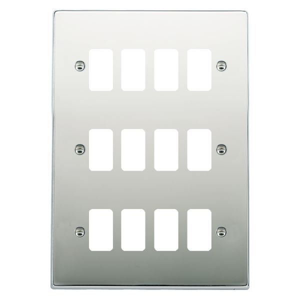 Hartland Grid-IT Bright Chrome 12 Gang Grid Fix Aperture Plate with Grid