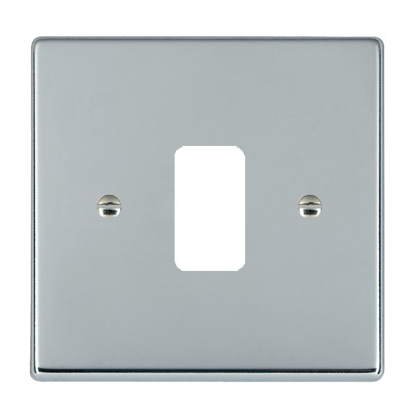 Hartland Grid-IT Bright Chrome 1 Gang Grid Fix Aperture Plate with Grid