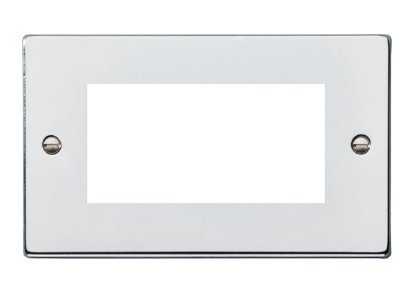 Hartland EuroFix Bright Chrome Double Plate complete with 4 EuroFix Apertures 100x50mm and Grid