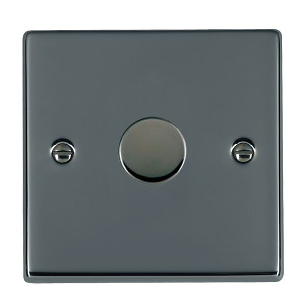 Hartland Black Nickel 1 gang 100W LED 2 Way Push On/Off Rotary Dimmer Black Nickel