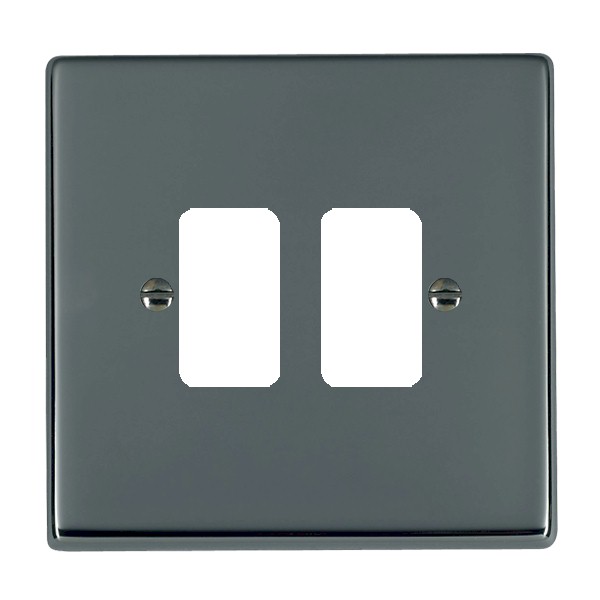 Hartland Grid-IT Black Nickel 2 Gang Grid Fix Aperture Plate with Grid