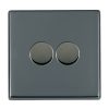 Hartland CFX Black Nickel 2 gang 250W LED 2 Way Push On/Off Rotary Dimmer Black Nickel Minimum Load = 5W(LED) Maximum Load = 250W(LED) Trailing Edge / 150W(LED) Leading Edge per gang
