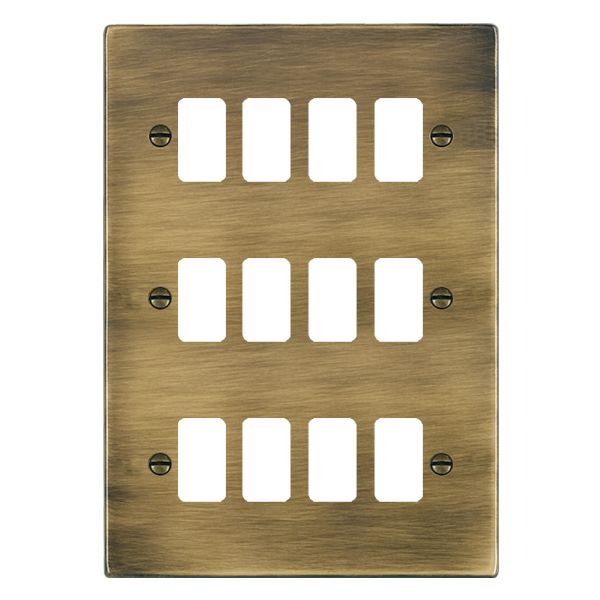 Hartland Grid-IT Antique Brass 12 Gang Grid Fix Aperture Plate with Grid