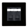 Hartland CFX Colours Jet Black 2 gang RJ12 Outlet - Unshielded Black