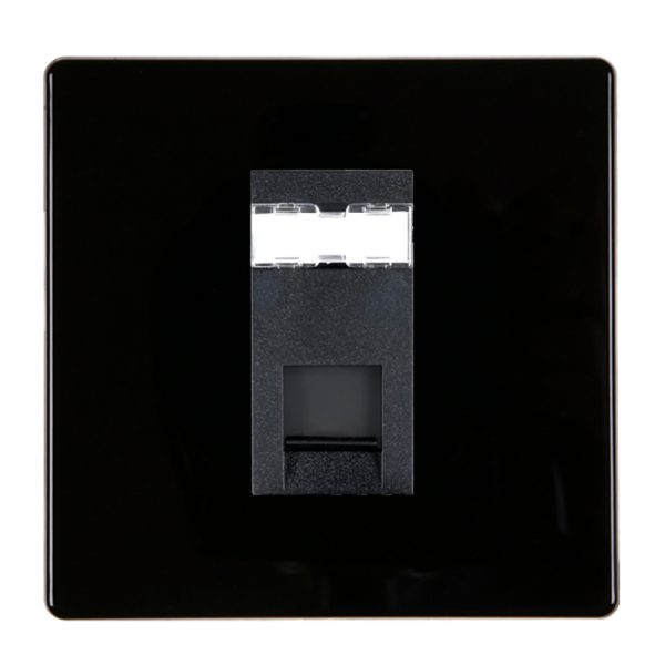 Hartland CFX Colours Jet Black 1 gang RJ45 CAT 5E Outlet - Unshielded Black