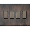 Hartland CFX Etrium Bronze 4x250W/210VA Resistive/Inductive Trailing Edge Touch Master Multi-Way Dimmers Black Nickel/Black