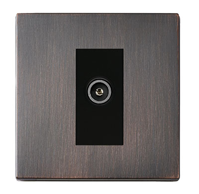 Hartland CFX Etrium Bronze 1 gang Non-Isolated TV (Female) (DAB Compatible) Black
