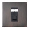 Hartland CFX Etrium Bronze 1 gang RJ12 Outlet - Unshielded Black