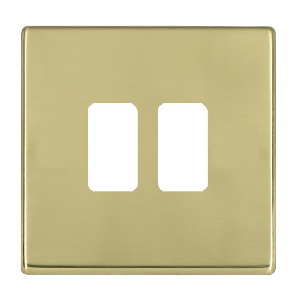 Hartland G2 GRID-IT Polished Brass 2 Gang Grid Fix Aperture Plate with Grid