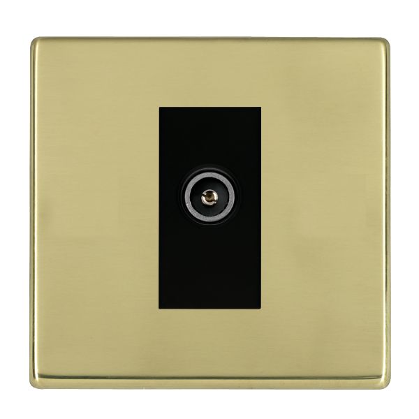 Hartland G2 Polished Brass 1 gang Non-Isolated TV (Female) (DAB Compatible) Black