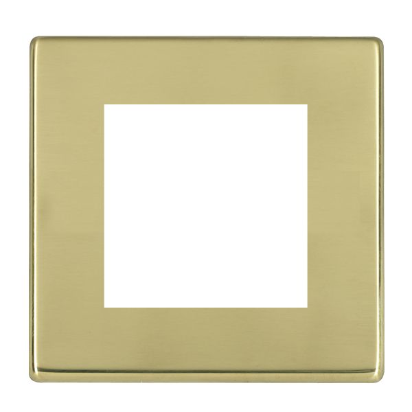 Hartland G2 EuroFix Polished Brass Single Plate complete with 2 EuroFix Apertures 50x50mm and Grid