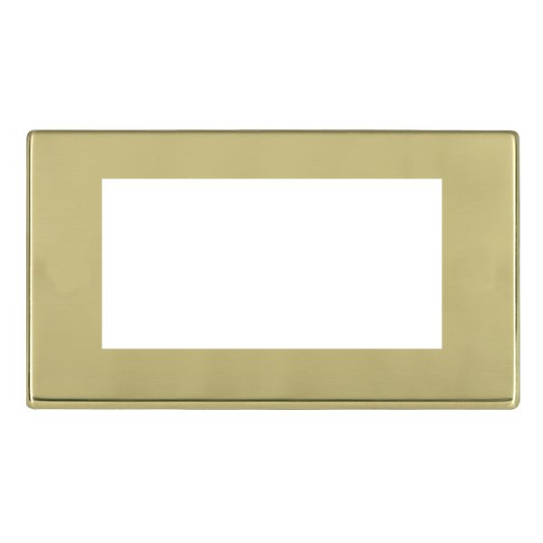 Hartland G2 EuroFix Polished Brass Double Plate complete with 4 EuroFix Apertures 100x50mm and Grid