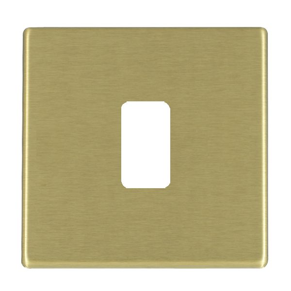 Hartland G2 GRID-IT Satin Brass 1 Gang Grid Fix Aperture Plate with Grid