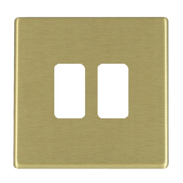 Hartland G2 GRID-IT Satin Brass 2 Gang Grid Fix Aperture Plate with Grid