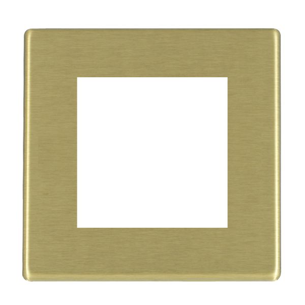 Hartland G2 EuroFix Satin Brass Single Plate complete with 2 EuroFix Apertures 50x50mm and Grid