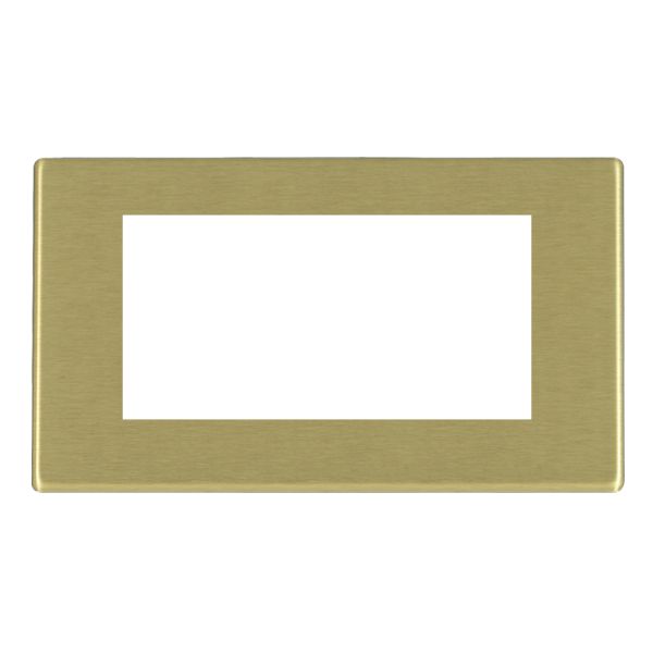 Hartland G2 EuroFix Satin Brass Double Plate complete with 4 EuroFix Apertures 100x50mm and Grid