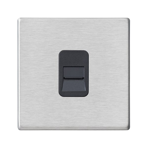 Hartland G2 Satin Steel 1 gang Telephone Master Black