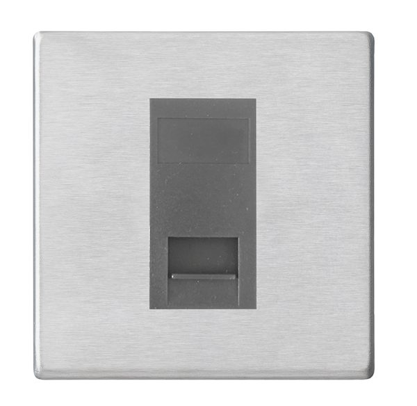 Hartland G2 Satin Steel 1 gang Telephone Slave Quartz Grey