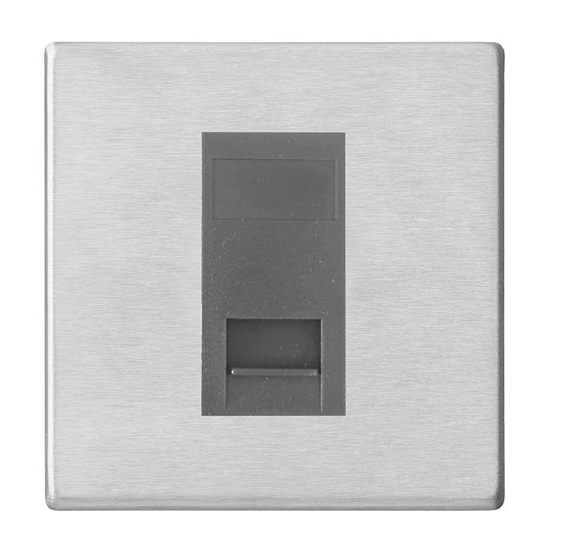 Hartland G2 Satin Steel 1 gang Telephone Slave Quartz Grey
