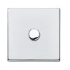 Hartland G2 Bright Chrome 1 gang 100W LED 2 Way Push On/Off Rotary Dimmer Bright Chrome