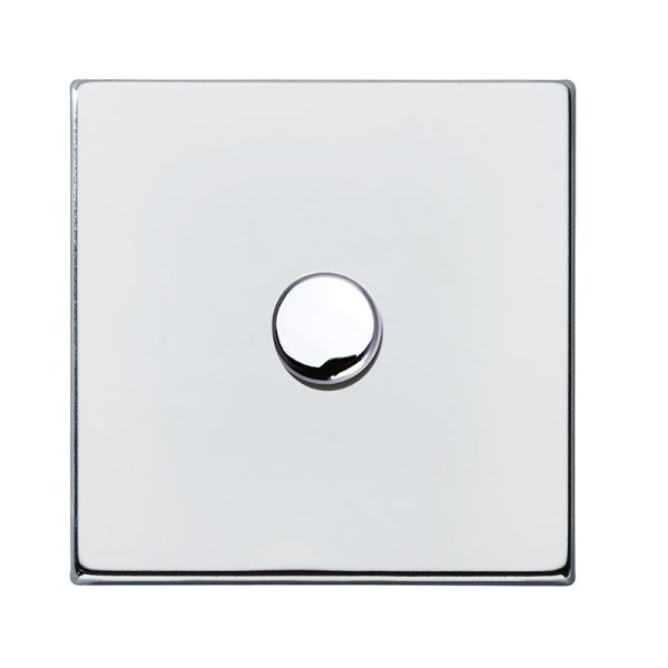 Hartland G2 Bright Chrome 1 gang 250W LED 2 Way Push On/Off Rotary Dimmer Bright Chrome Minimum Load = 5W(LED) Maximum Load = 250W(LED) Trailing Edge / 150W(LED) Leading Edge