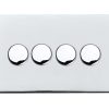 Hartland G2 Bright Chrome 4g Wi-Fi Rotary Master LED Dimmer Bright Chrome - Rated at 250W/VA in Trailing Edge (100W/VA Leading Edge) requires a 47mm back box