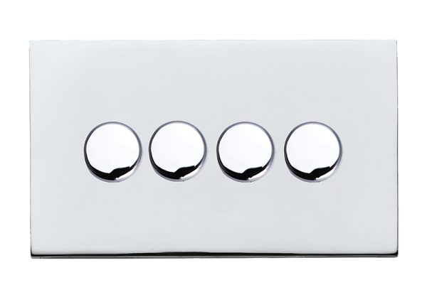 Hartland G2 Bright Chrome 4g Wi-Fi Rotary Master LED Dimmer Bright Chrome - Rated at 250W/VA in Trailing Edge (100W/VA Leading Edge) requires a 47mm back box