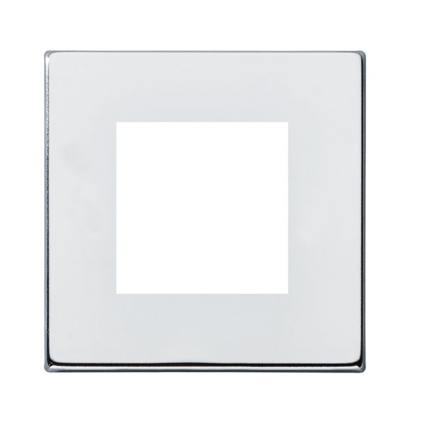 Hartland G2 EuroFix Bright Chrome Single Plate complete with 2 EuroFix Apertures 50x50mm and Grid