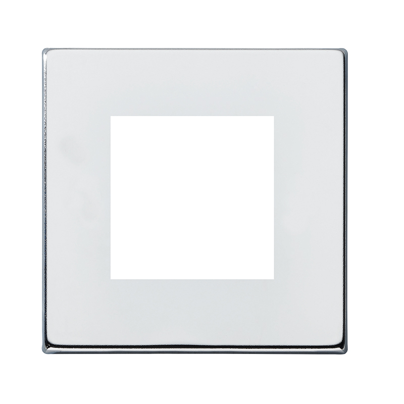 Hartland G2 EuroFix Bright Chrome Single Plate complete with 2 EuroFix Apertures 50x50mm and Grid