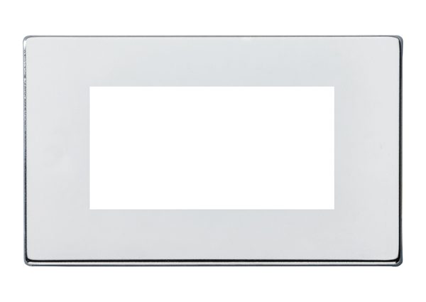 Hartland G2 EuroFix Bright Chrome Double Plate complete with 4 EuroFix Apertures 100x50mm and Grid