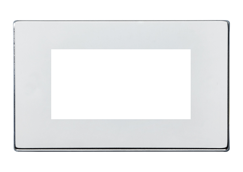 Hartland G2 EuroFix Bright Chrome Double Plate complete with 4 EuroFix Apertures 100x50mm and Grid