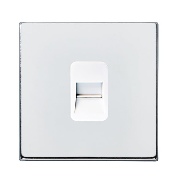 Hartland G2 Bright Chrome 1 gang Telephone Slave White