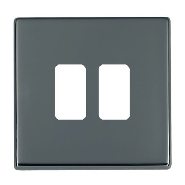 Hartland G2 GRID-IT Black Nickel 2 Gang Grid Fix Aperture Plate with Grid