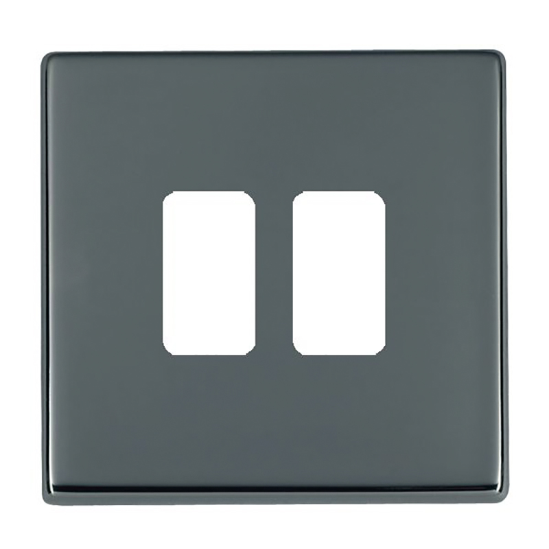 Hartland G2 GRID-IT Black Nickel 2 Gang Grid Fix Aperture Plate with Grid