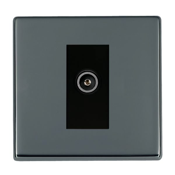 Hartland G2 Black Nickel 1 gang Non-Isolated TV (Female) (DAB Compatible) Black