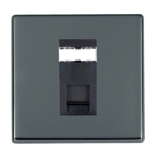 Hartland G2 Black Nickel 1 gang RJ45 CAT 5E Outlet - Unshielded Black