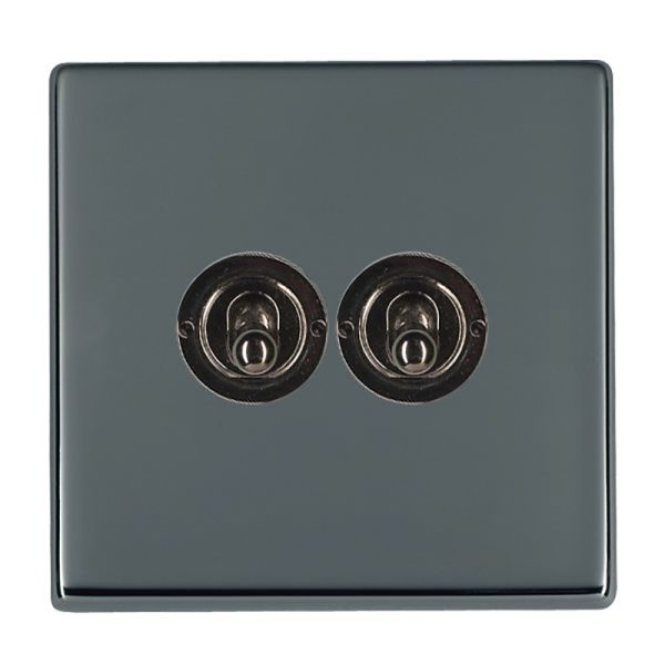 Hartland G2 Black Nickel 2 gang 20AX 2 Way Toggle Black Nickel