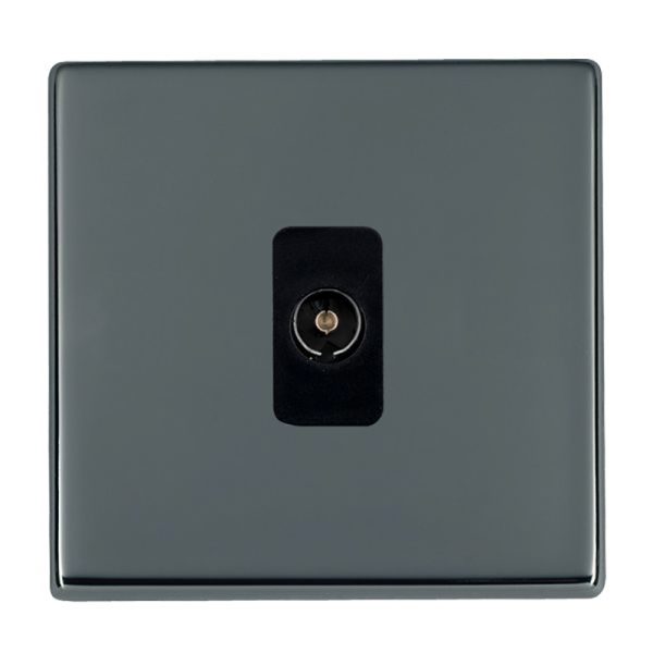 Hartland G2 Black Nickel 1 gang Isolated TV 1in/1out Black