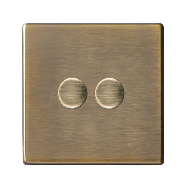 Hartland G2 Antique Brass 2g Wi-Fi Rotary Master LED Dimmer Antique Brass - Rated at 250W/VA in Trailing Edge (100W/VA Leading Edge)