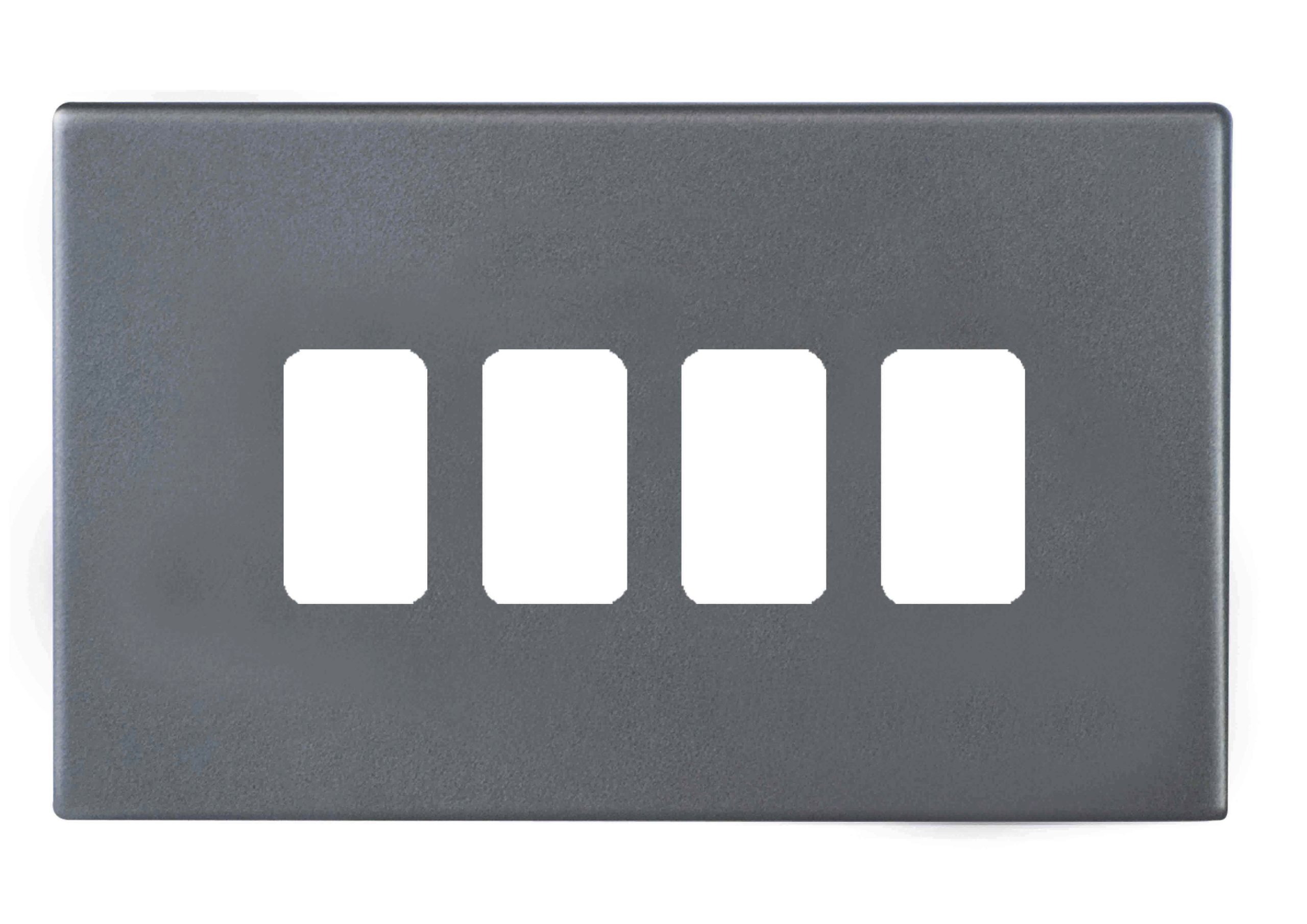 Hartland G2 GRID-IT Anthra Gray 4 Gang Grid Fix Aperture Double Plate with Grid